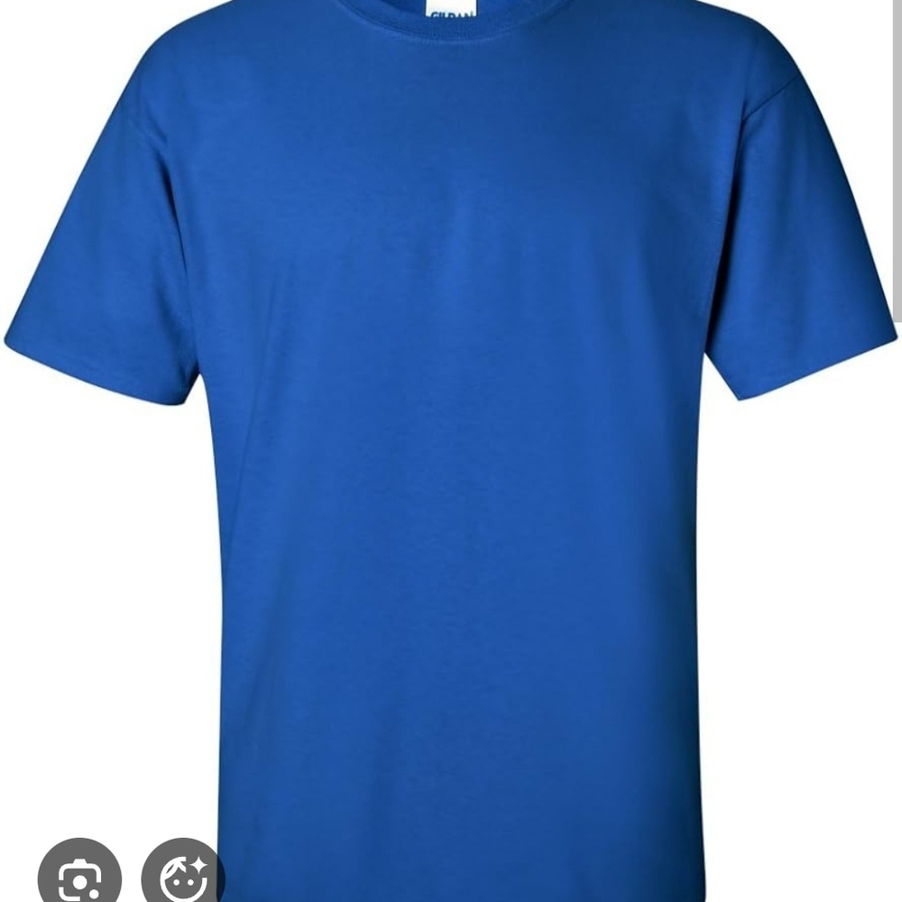 (Set of 5) NEW Gildan Men's Plain Crew Neck T-Shirts Size Large Royal Blue